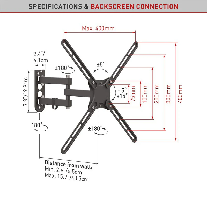 Soporte para Televisor Barkan E3433 | 13" a 65" - Image 4