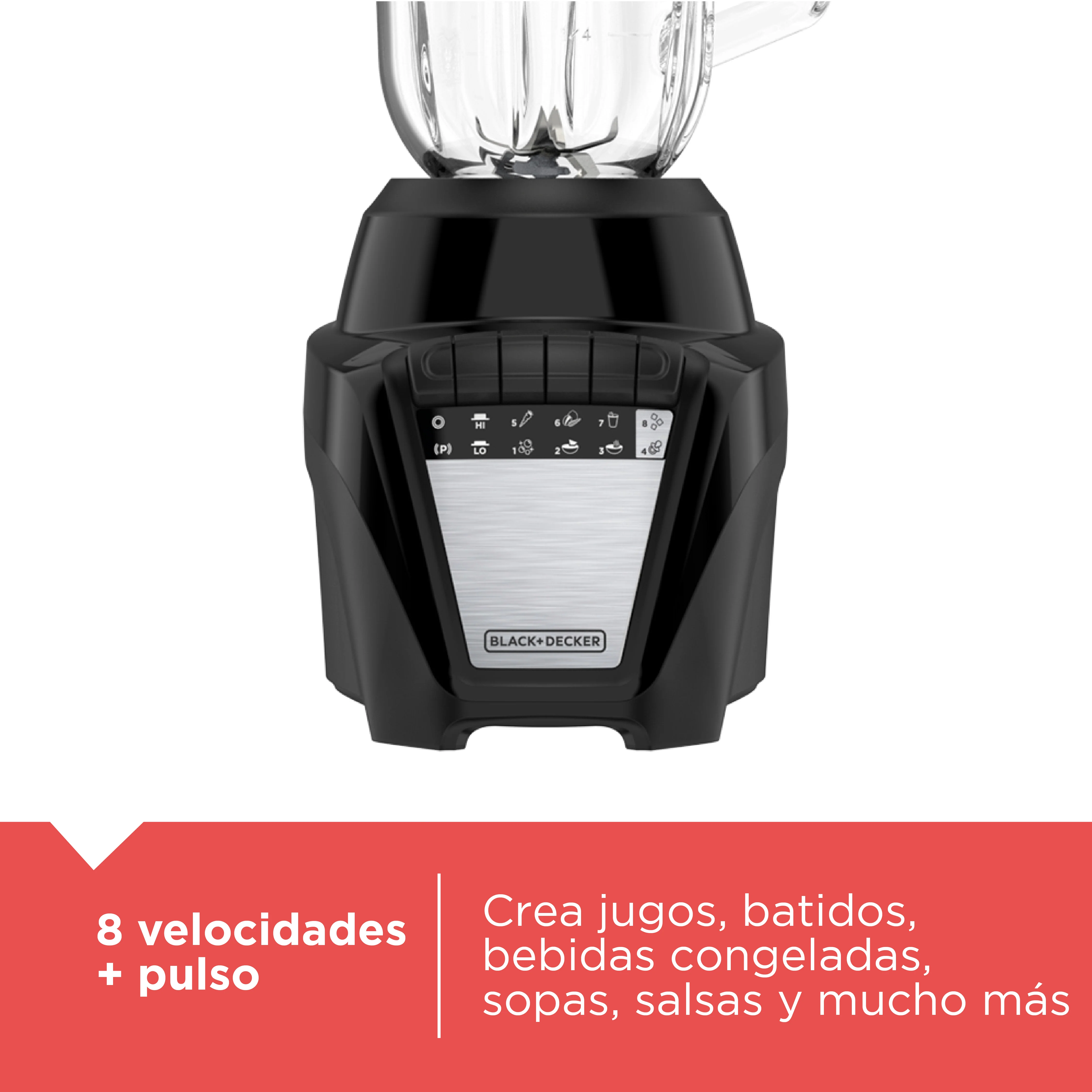Licuadora Black & Decker Ice Crush | 700W | 1.25 Litros | Jarra de Vidrio | 8 Velocidades | 2 mini-procesadores - Image 7
