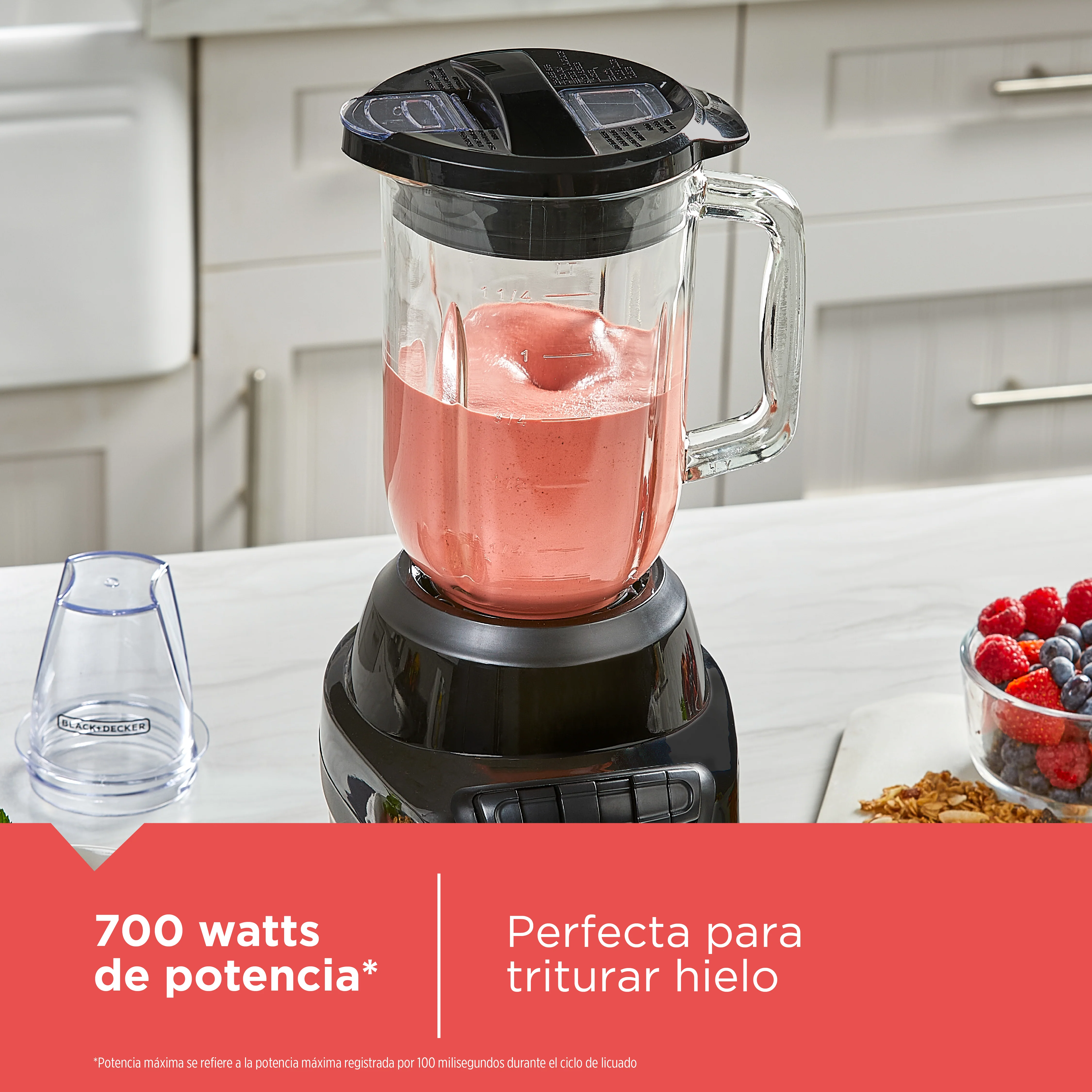 Licuadora Black & Decker Ice Crush | 700W | 1.25 Litros | Jarra de Vidrio | 8 Velocidades | 2 mini-procesadores - Image 8
