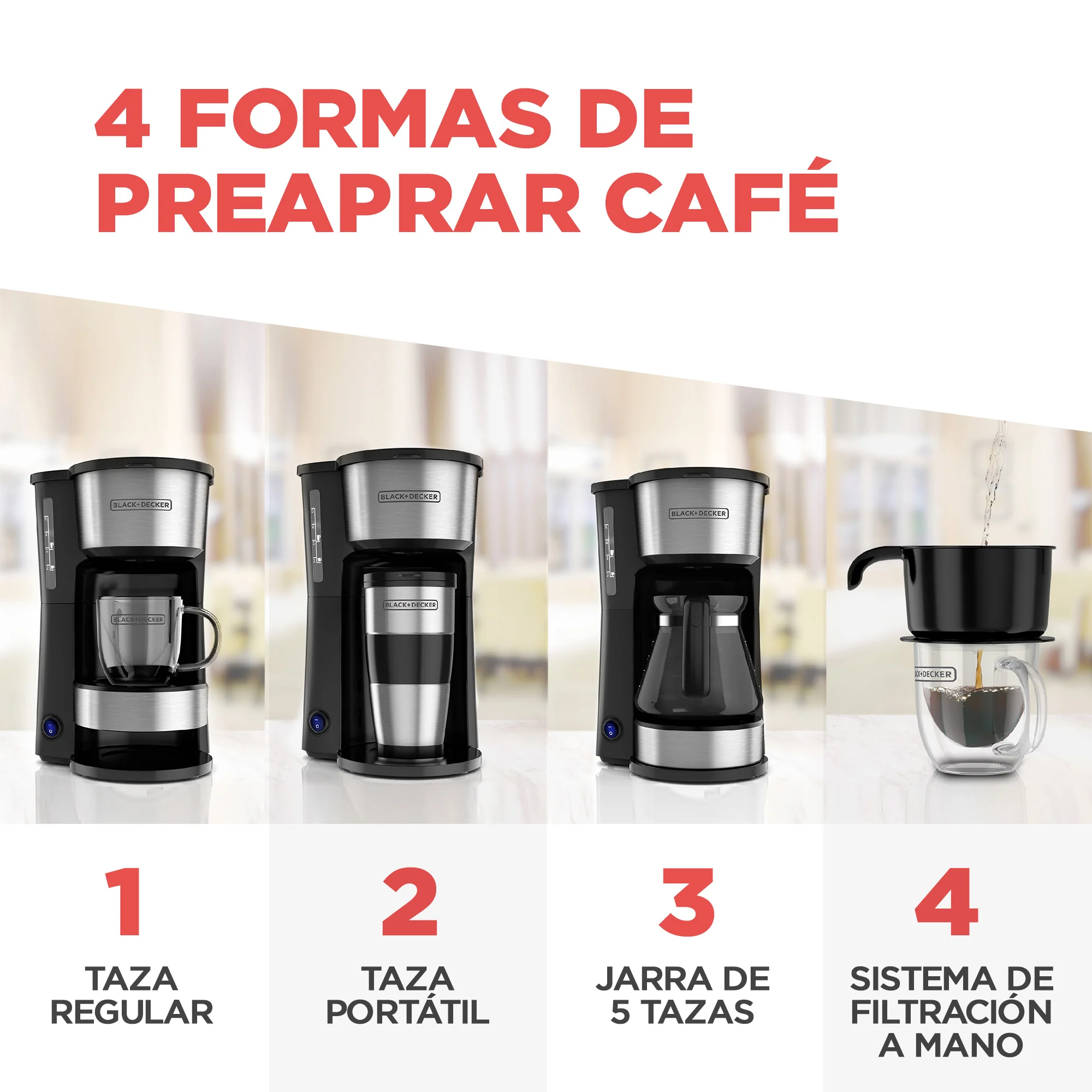 Cafetera Black & Decker CM0755S | 5 tazas  | Vaso de Acero Inoxidable - Image 6