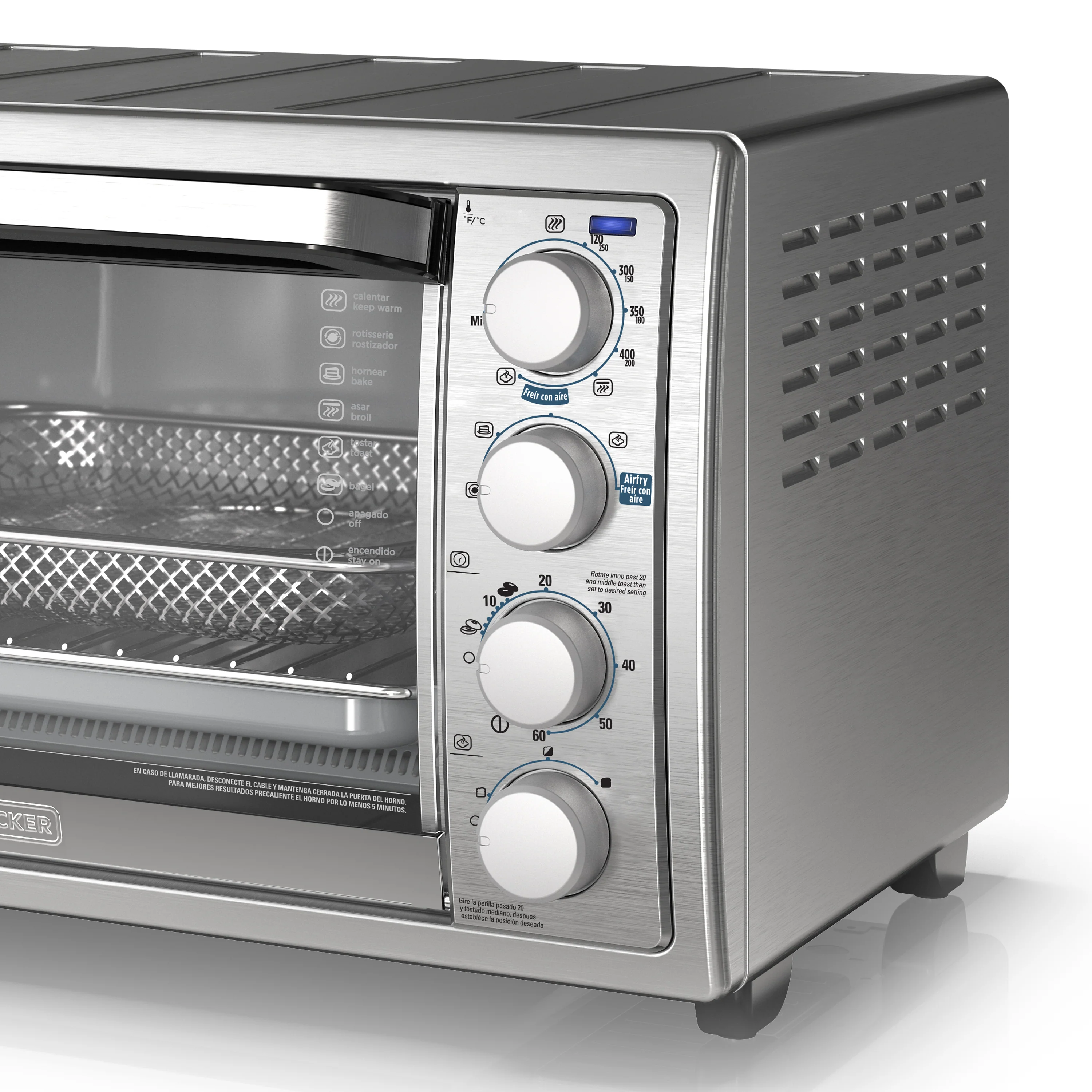 Tosta Horno Black & Decker TO4315SS | Freidora de Aire | 1500W - Image 3