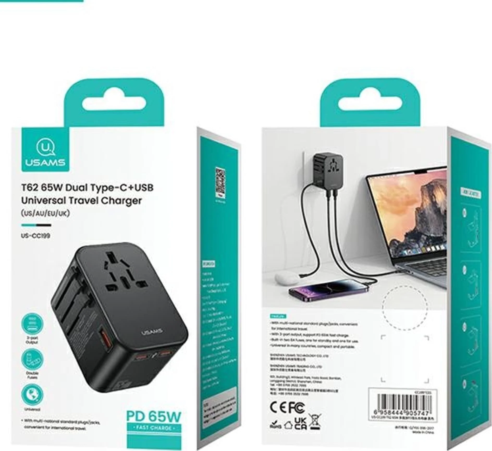 Adaptador Universal de Viaje CC199TC01 | USB-C | 65W - Image 7