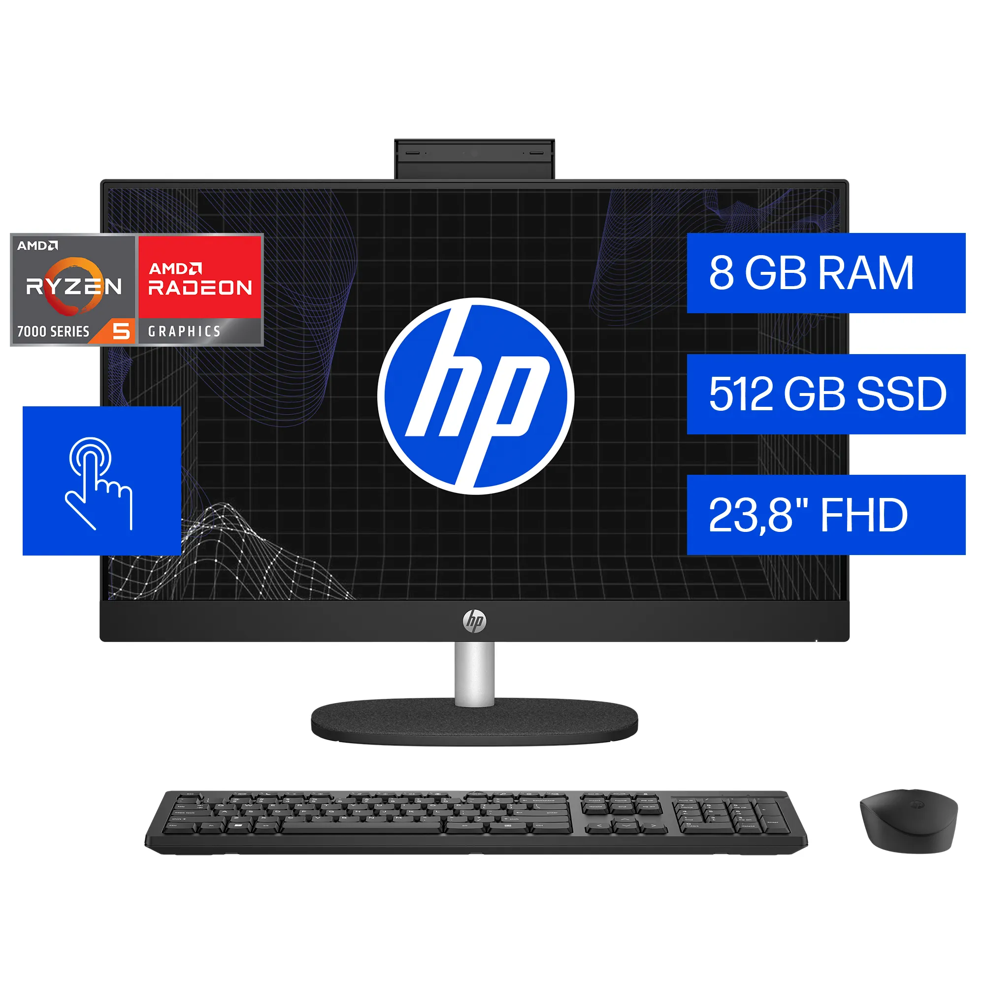 HP 24-CR0017LA | AMD Ryzen 5 7520U | 8GB RAM | 512GB | 24" Táctil | Windows 11 - Image 2