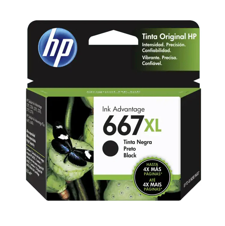 Tinta HP 667XL | Negra | Cartucho