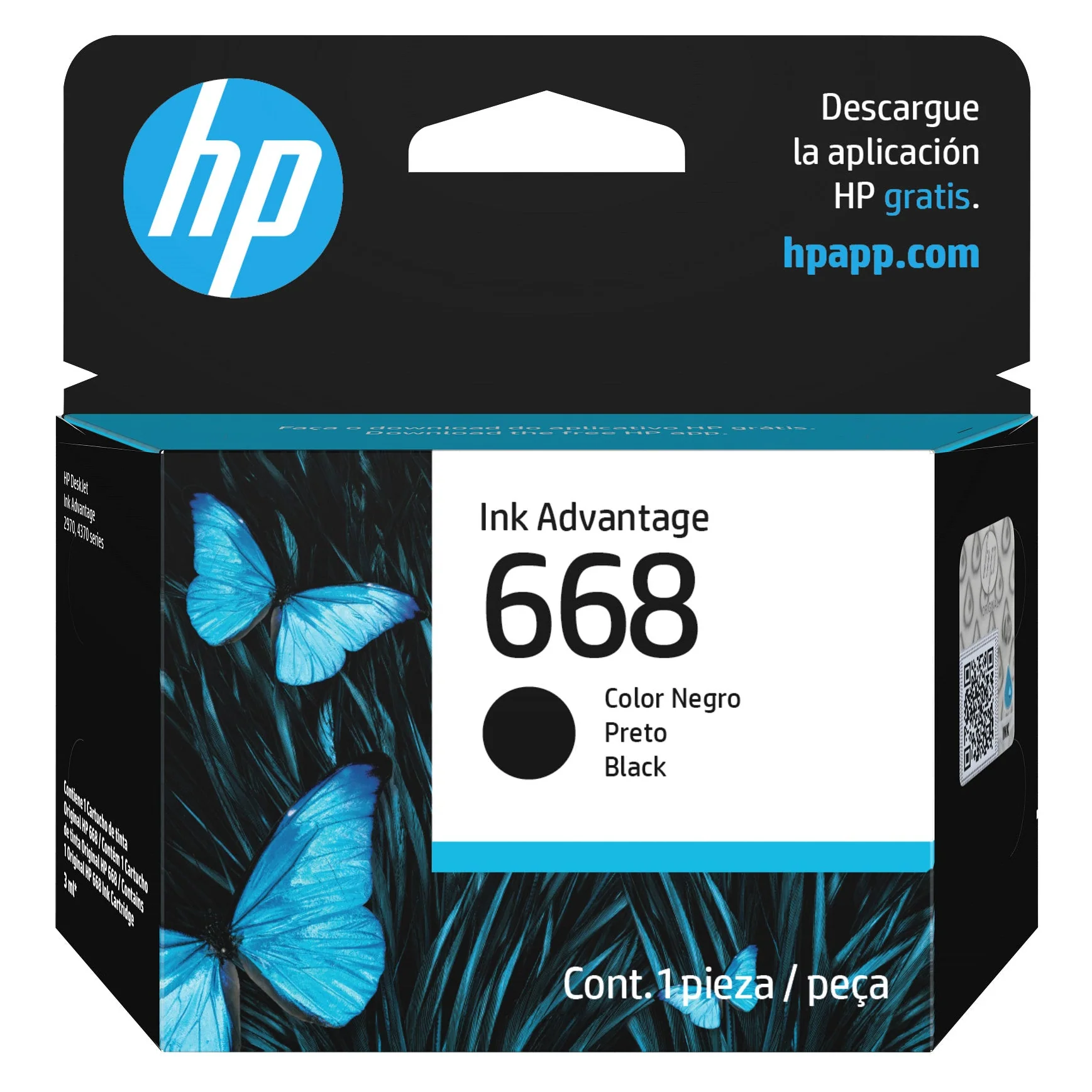 Tinta HP 668 Negro 7FP37VL