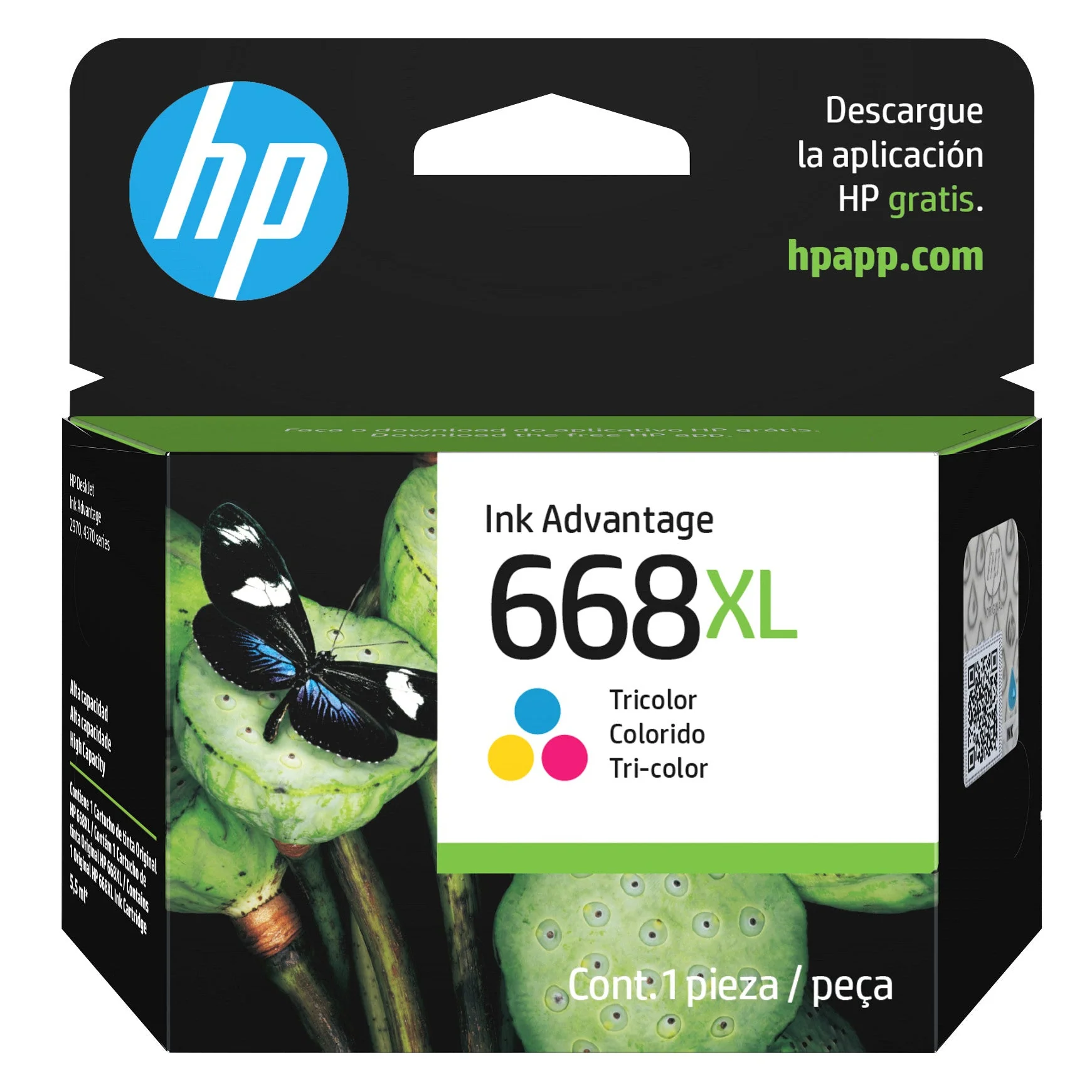 Tinta HP 668XL Tricolor 7FP38VL | Alto Rendimiento