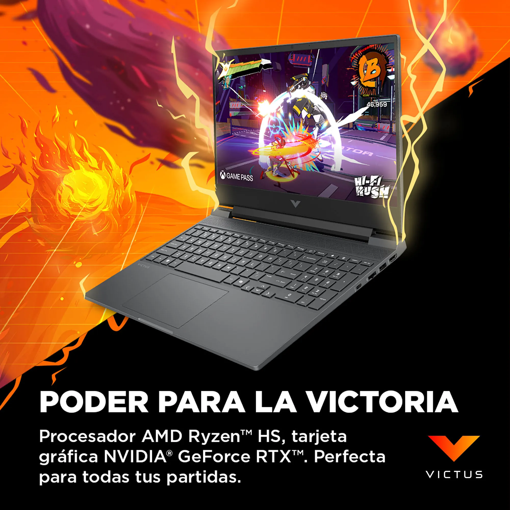 HP Victus 15-FB3021LA | AMD Ryzen 7 7445H | 16GB RAM | 512GB SSD | 15.6" | GeForce RTX 4050 | Windows 11 Home + Headset Hyper X Cloud III - Image 11