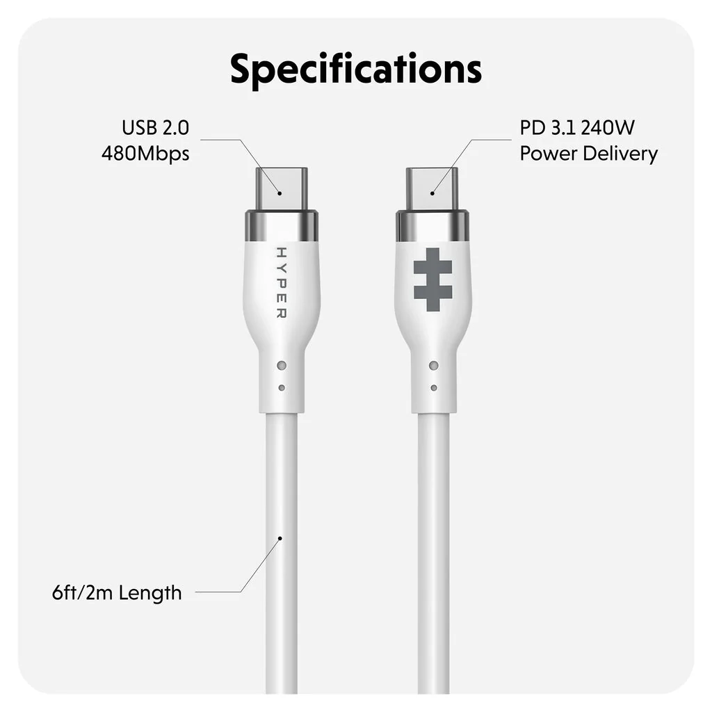 Cable USB-C Hyper HJ4001BKGL | 240W - Image 6