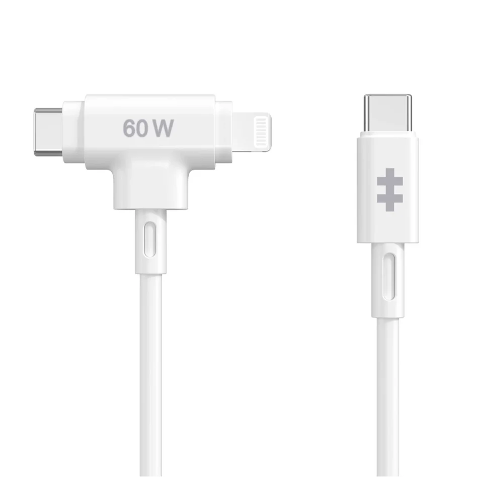 Cable Híbrido Hyper HJ4010WHGL | USB-C | Lightning | 60W