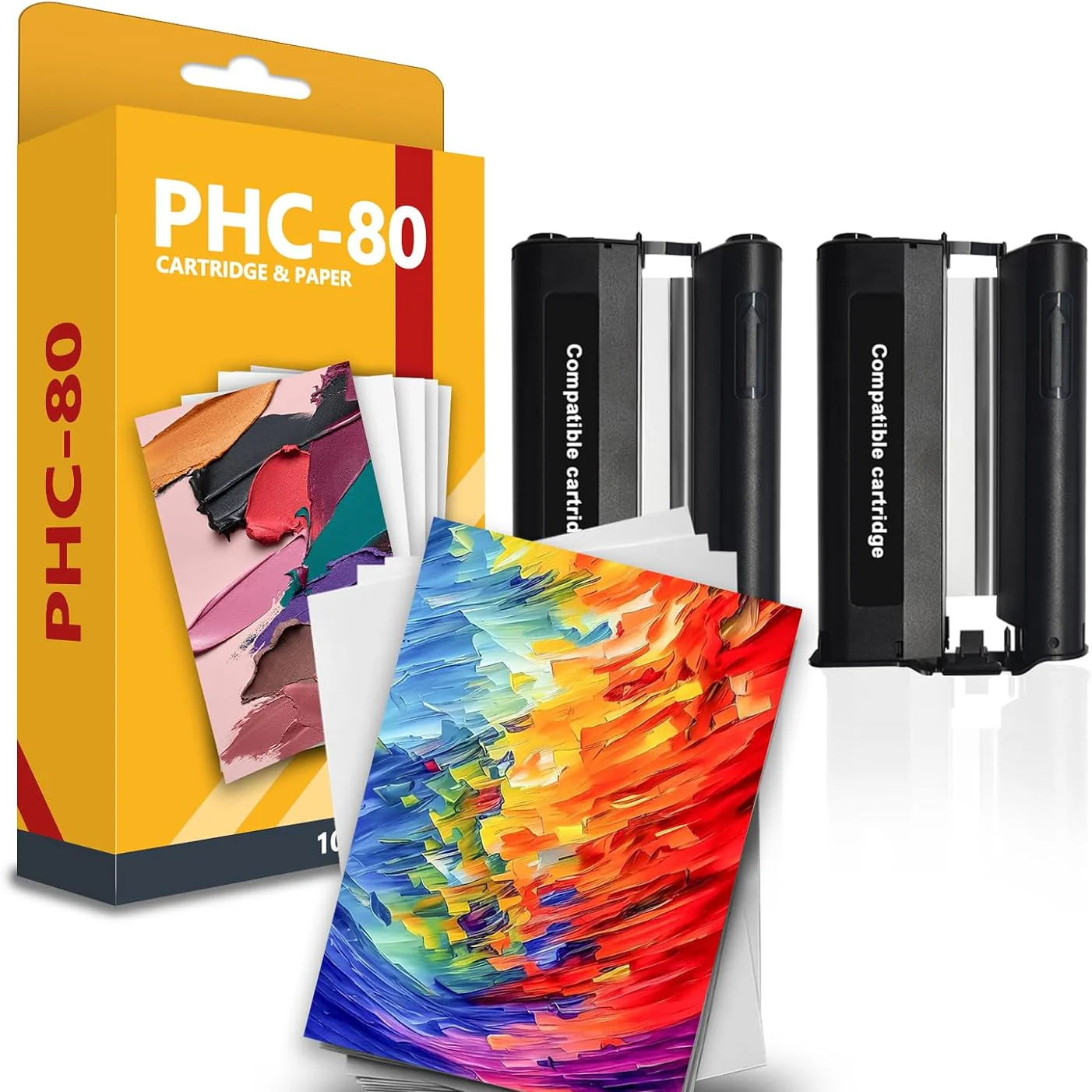 Papel Fotográfico y Cartucho para impresora Kodak 4x6’ PHC-80 80 Hojas
