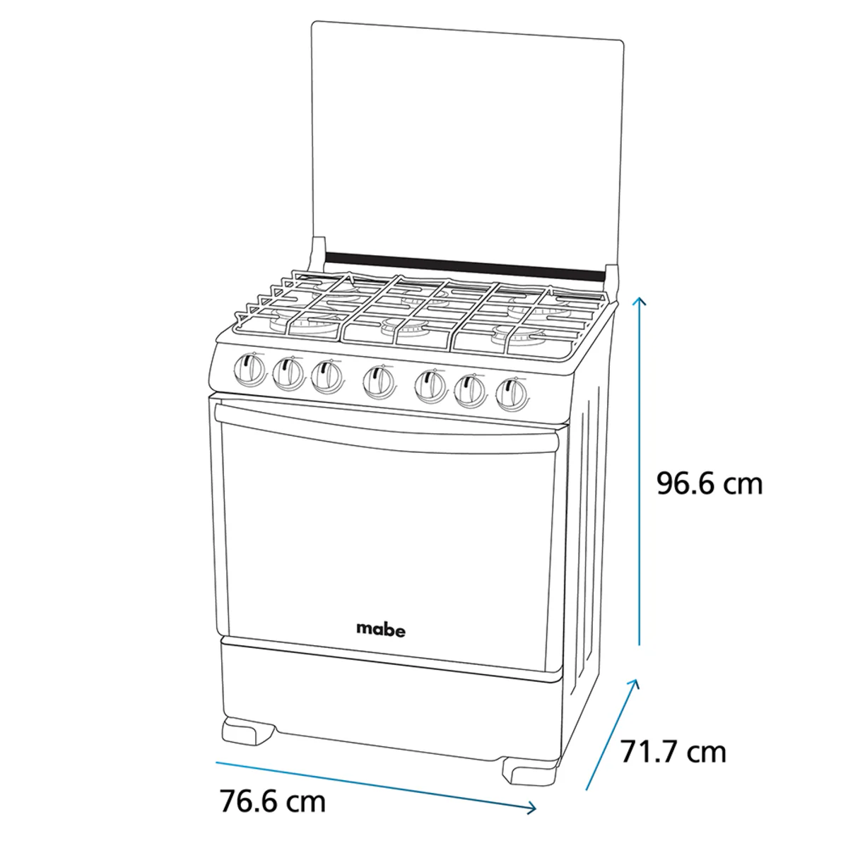 Estufa a Gas Mabe EM7660CFIX2 | 30" | Tapa de Vidrio | Acero Inoxidable - Image 4