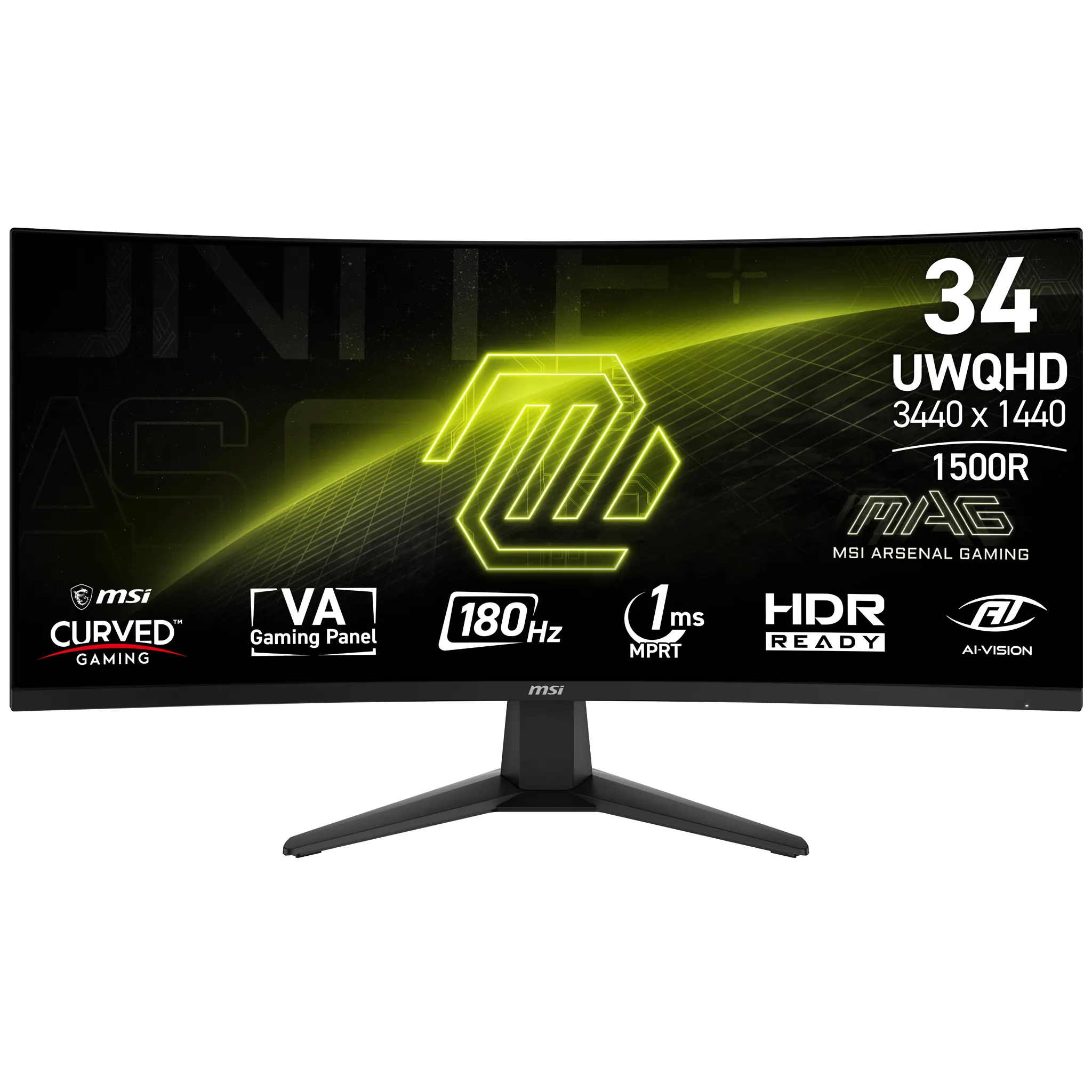 Monitor Curvo Gaming MSI MAG 346CQ | 34" | 3440x1440 | 180Hz | HDMI | DisplayPort