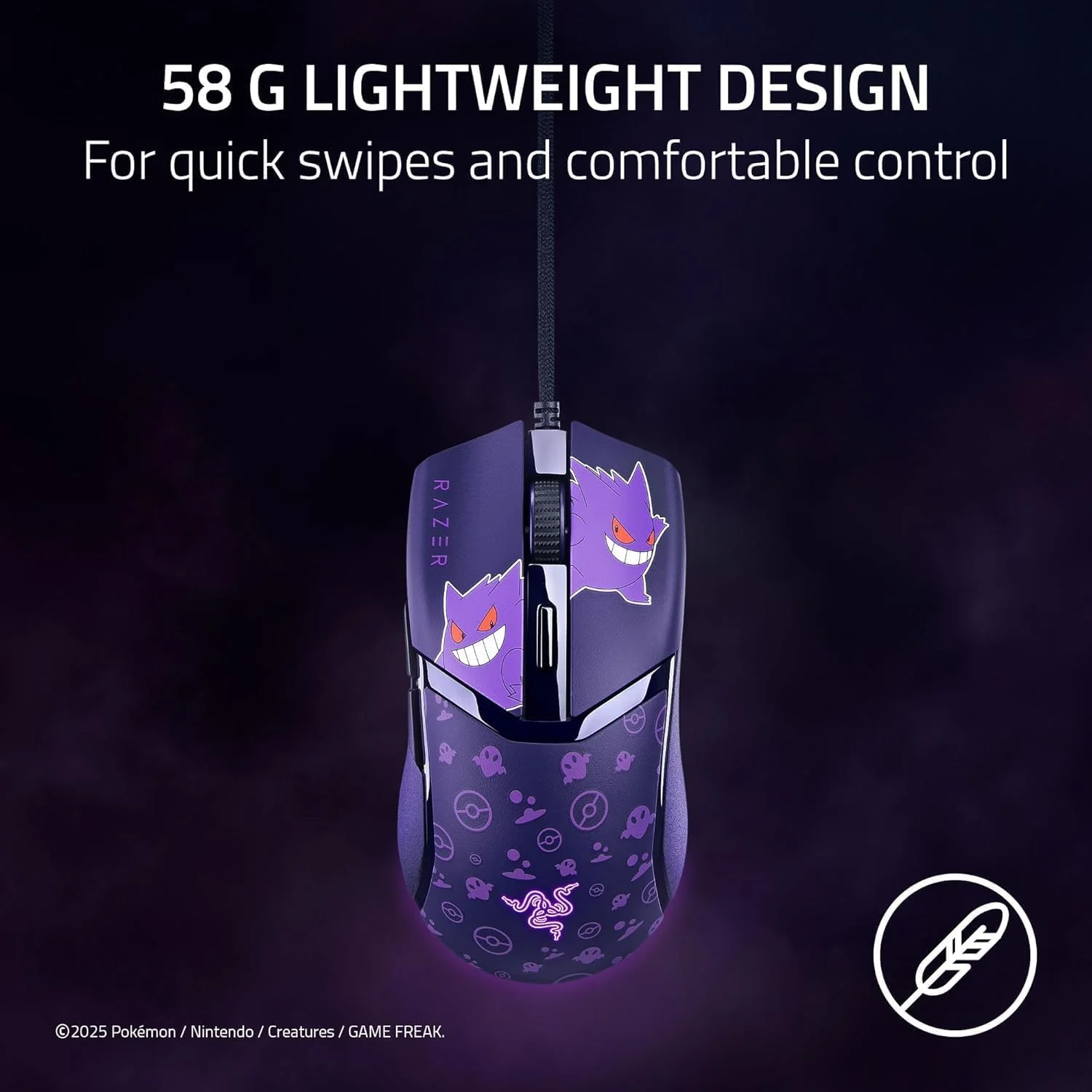 Mouse Razer Cobra Custom Pokemon Gengar Edition RZ01-04650700-R3M1 | Cableado - Image 7