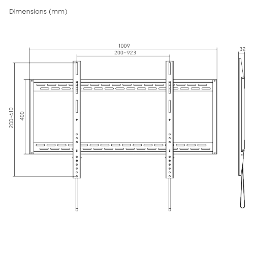 Soporte para TV Selectron TVB-60100F | 60" - 100" | 100 kg | VESA - Image 4