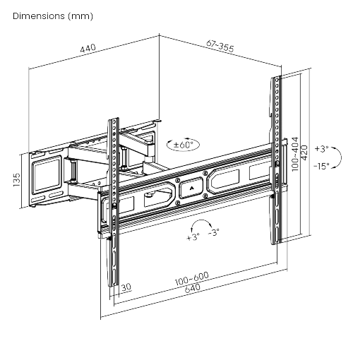 Soporte para Televisor Selectron TVB-3780FM | 37'' a 80'' | 40kg - Image 6