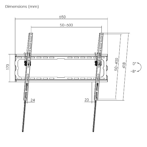 Soporte para Televisor Selectron TVB-3780T | 37'' a 80'' | 45kg | Tilt - Image 6