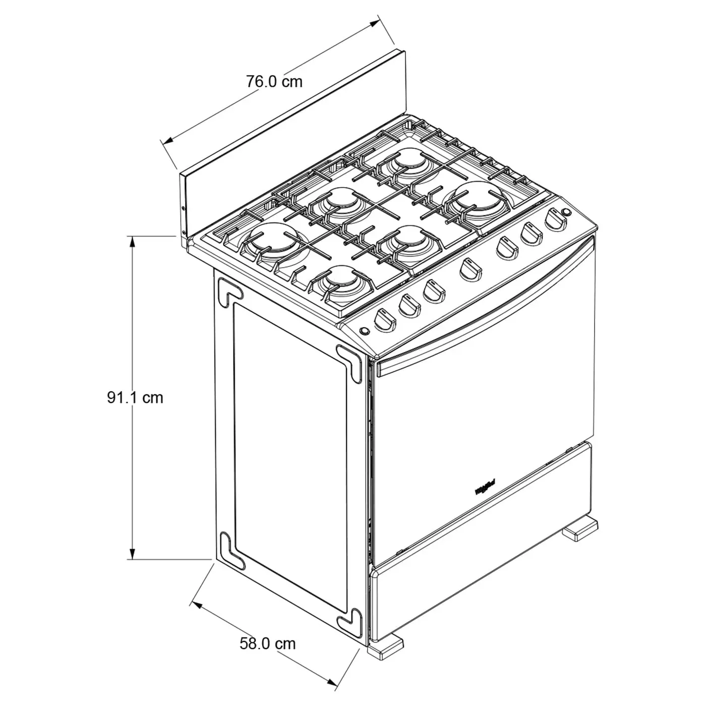 Estufa Whirlpool LWFR3400B | Gas | 30" - Image 2